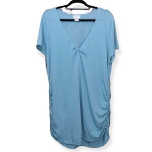 Motherhood Teal V-neck Lightweight Long Sweater XL